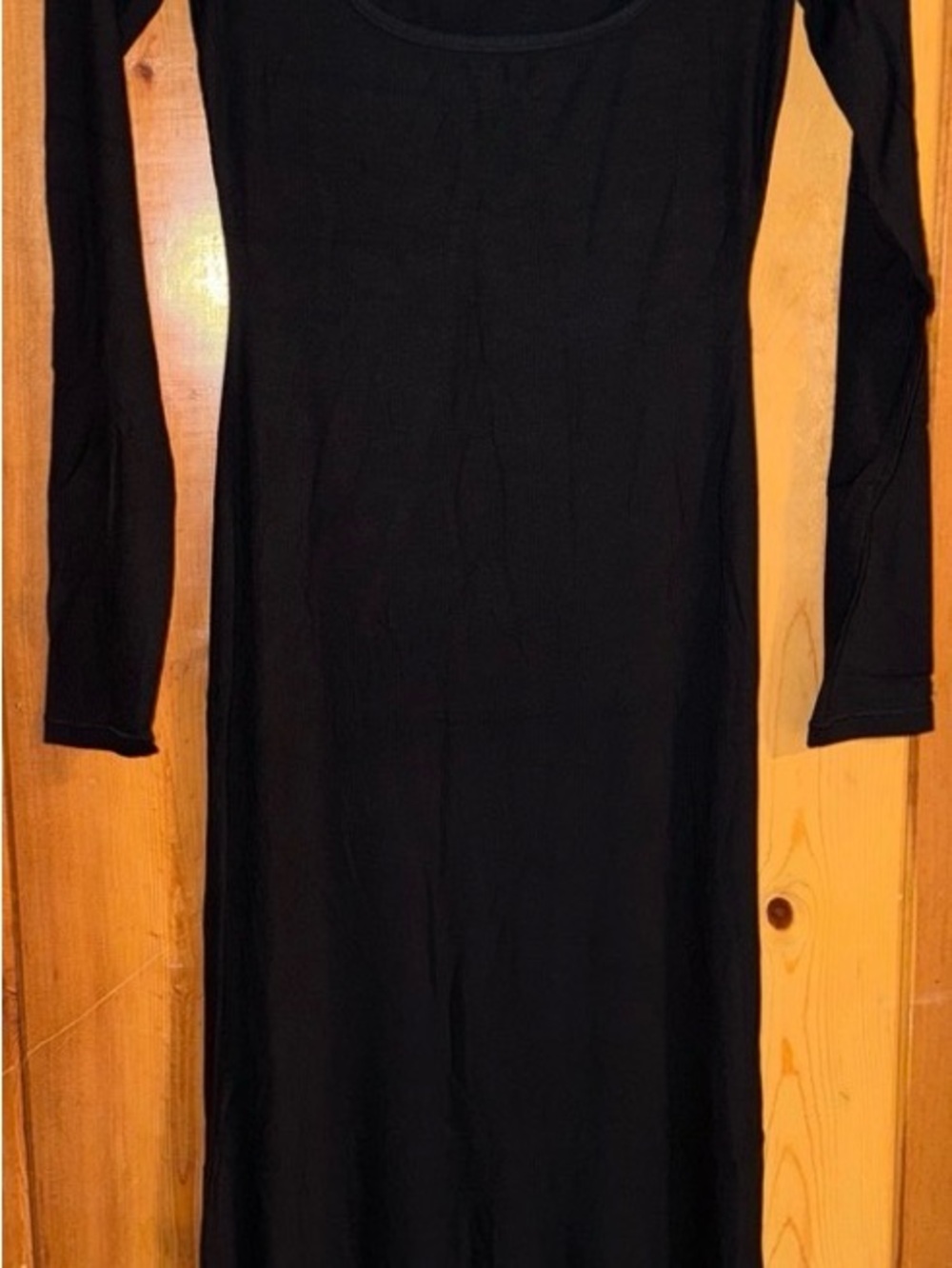 NWT SKIMS Soft Lounge Ribbed Modal Maxi Stretch Dress Onyx Black Sz Large - Picture 3 of 3